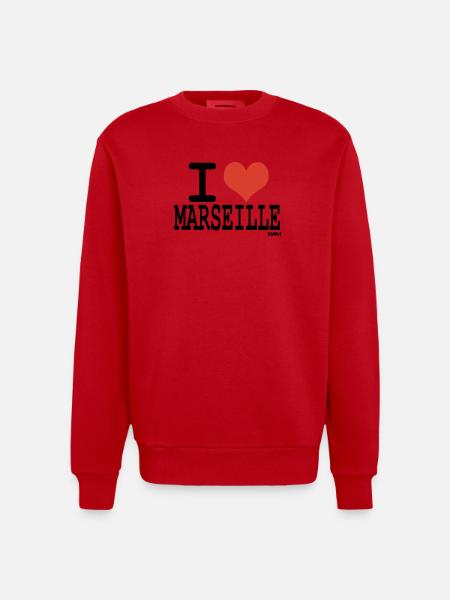 i love marseille - Heavyweight Oversized Organic Crew Neck Made in EU - red