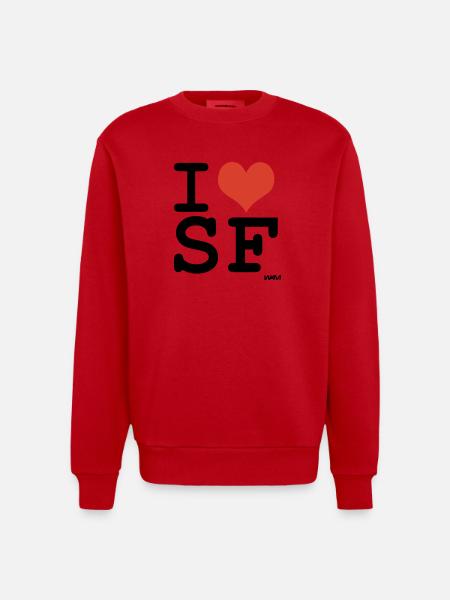 i love SF - Heavyweight Oversized Organic Crew Neck Made in EU - red