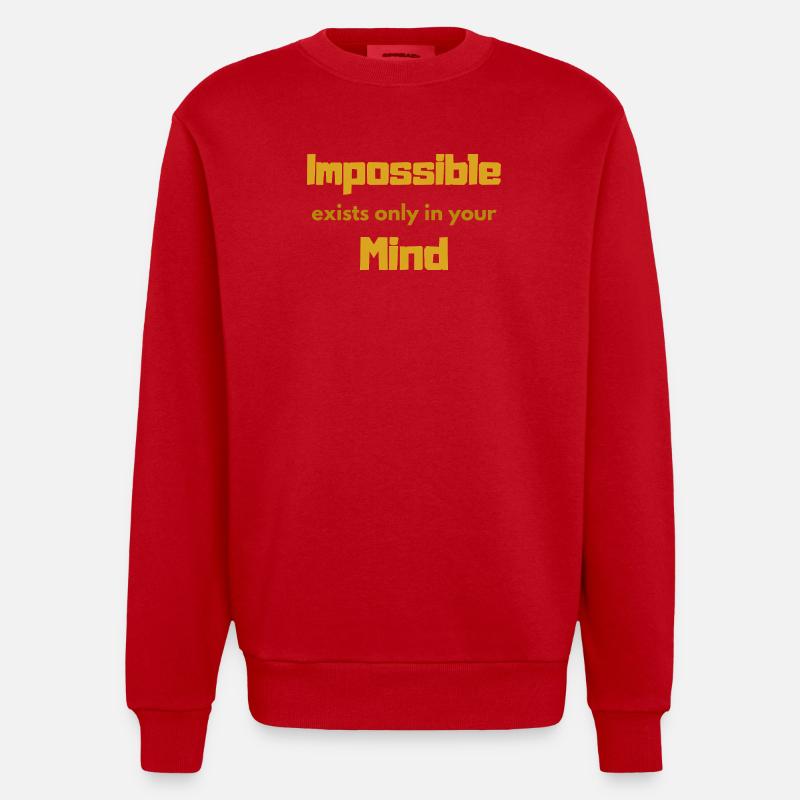 Impossible Mindset Typography - Sweat bio épais oversize fabriqué en UE - rouge