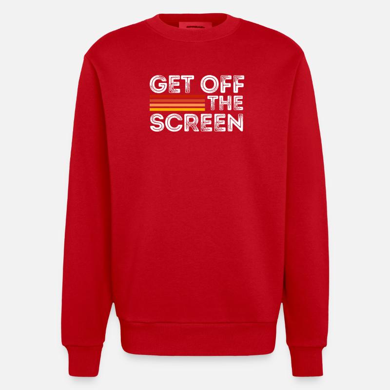 Get Off The Screen - Sweat bio épais oversize fabriqué en UE - rouge