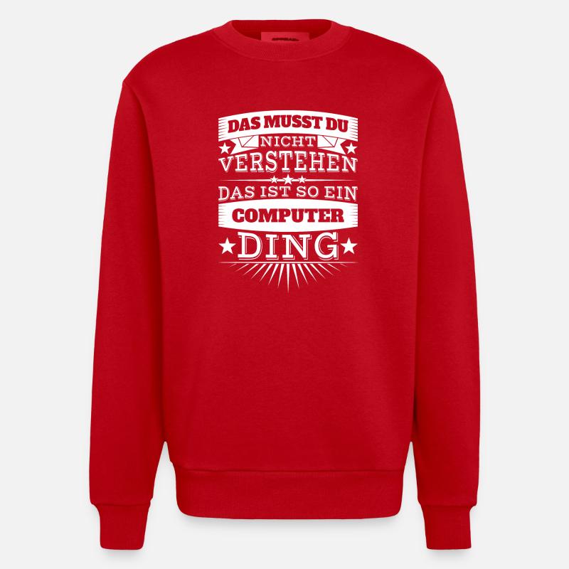 Computer - Heavyweight Oversized Organic Crew Neck Made in EU - Rot