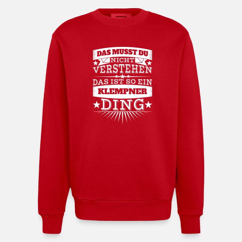 Klempner - Heavyweight Oversized Organic Crew Neck Made in EU - Rot