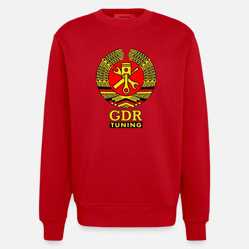 GDR Tuning Wappen 3c - Heavyweight Oversized Organic Crew Neck Made in EU - Rot