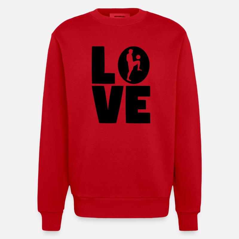 Fußball - Heavyweight Oversized Organic Crew Neck Made in EU - Rot