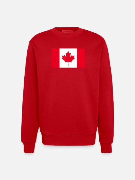 Get our Canada flags now - Heavyweight Oversized Organic Crew Neck Made in EU - red