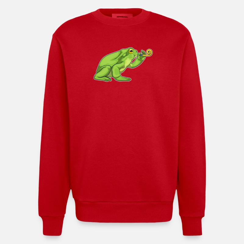 Frog Birthday Toad - Heavyweight Oversized Organic Crew Neck Made in EU - red