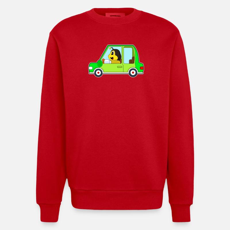Voiture d’abeille - Sweat bio épais oversize fabriqué en UE - rouge
