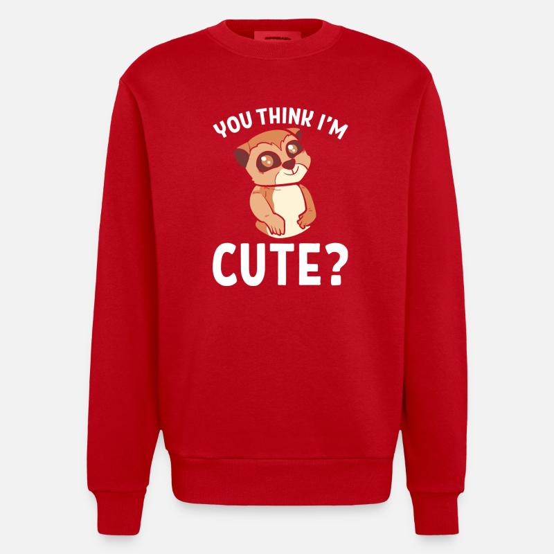 Erdmännchen - Heavyweight Oversized Organic Crew Neck Made in EU - Rot