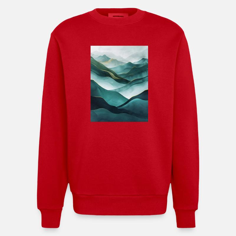Affiche Geo Nature Paint 5 - Sweat bio épais oversize fabriqué en UE - rouge