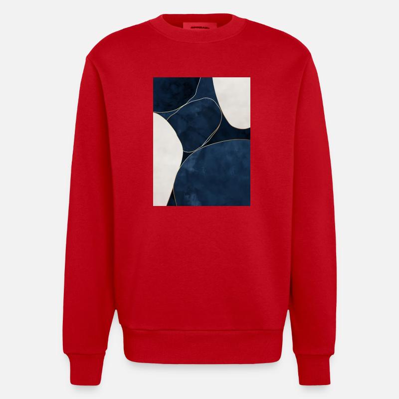 Vert Abstrait 16 - Sweat bio épais oversize fabriqué en UE - rouge