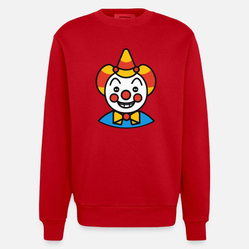Halloween Clown Comic - Heavyweight Oversized Organic Crew Neck Made in EU - red