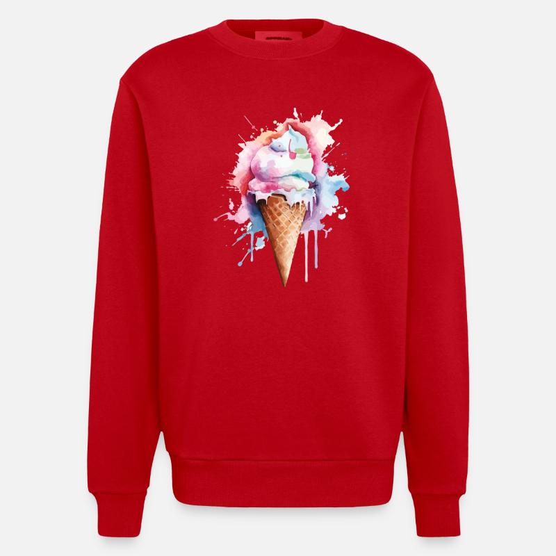 Crème glacée Crème glacée - Sweat bio épais oversize fabriqué en UE - rouge