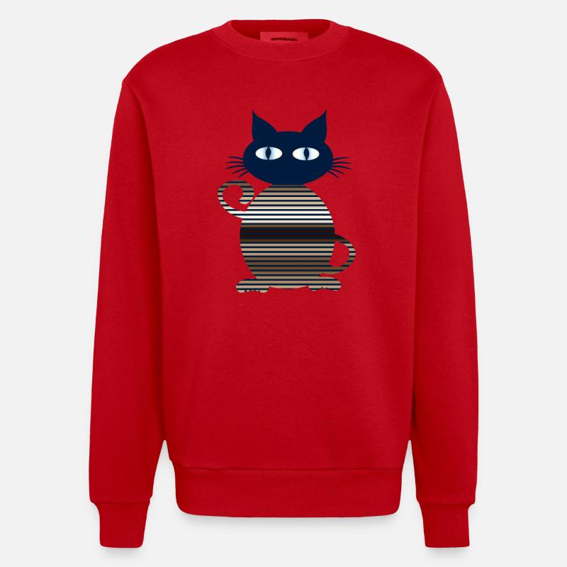 Chat - Sweat bio épais oversize fabriqué en UE - rouge