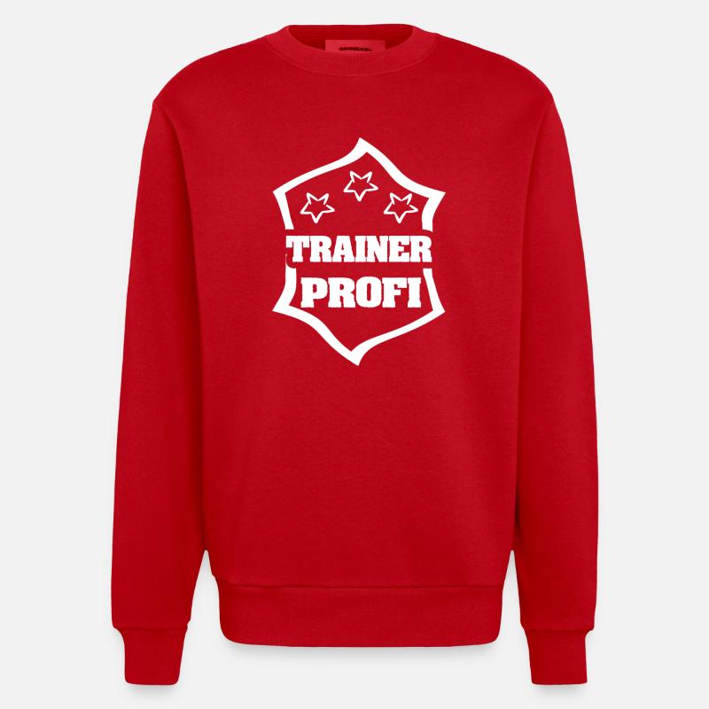 Trainer als Beruf - Heavyweight Oversized Organic Crew Neck Made in EU - Rot