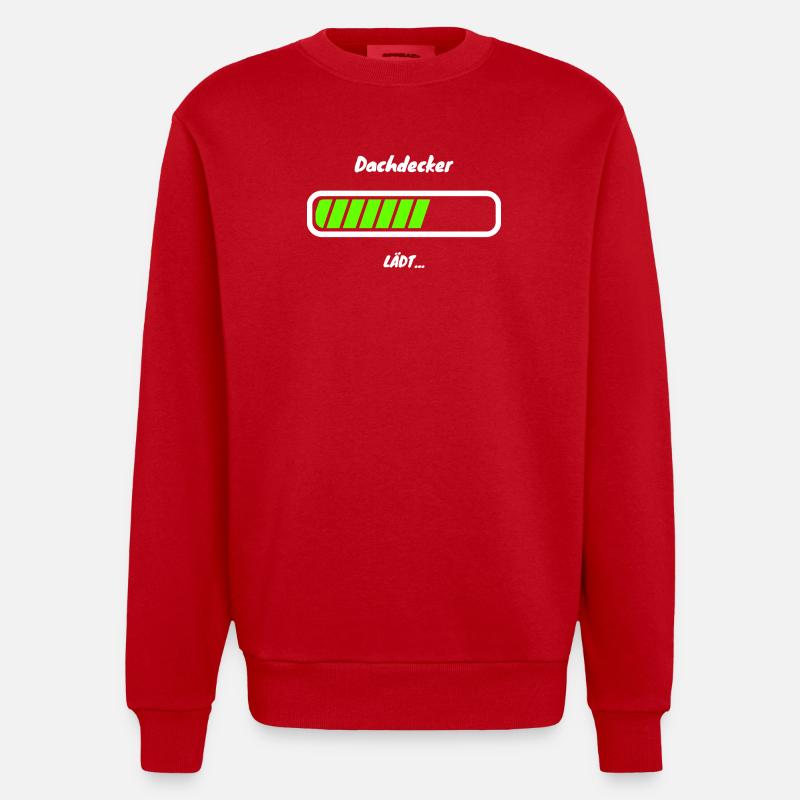 Dachdecker Ladebalken Dachdecker Azubi - Heavyweight Oversized Organic Crew Neck Made in EU - Rot