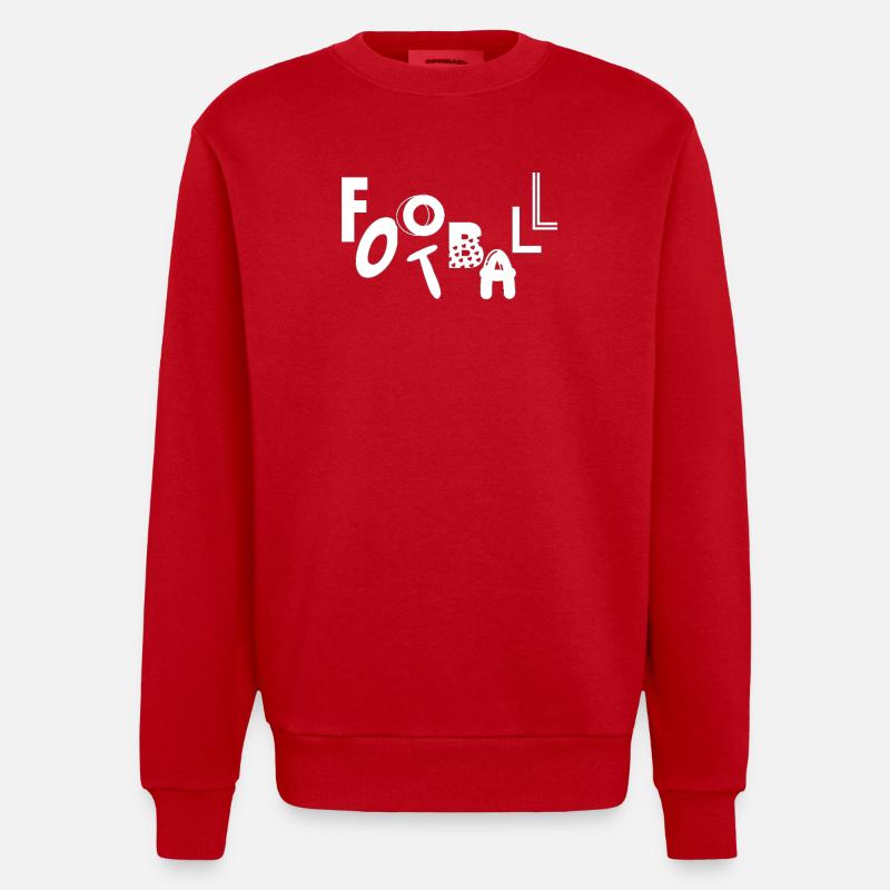 Leopardendruck-Lebensmittelbuchstaben - Heavyweight Oversized Organic Crew Neck Made in EU - Rot
