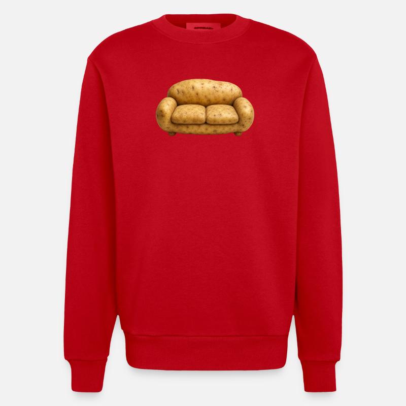    COUCH POTATO - Heavyweight Oversized Organic Crew Neck Made in EU - Rot