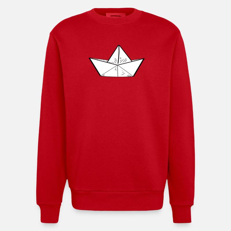 Bateau en papier - Sweat bio épais oversize fabriqué en UE - rouge