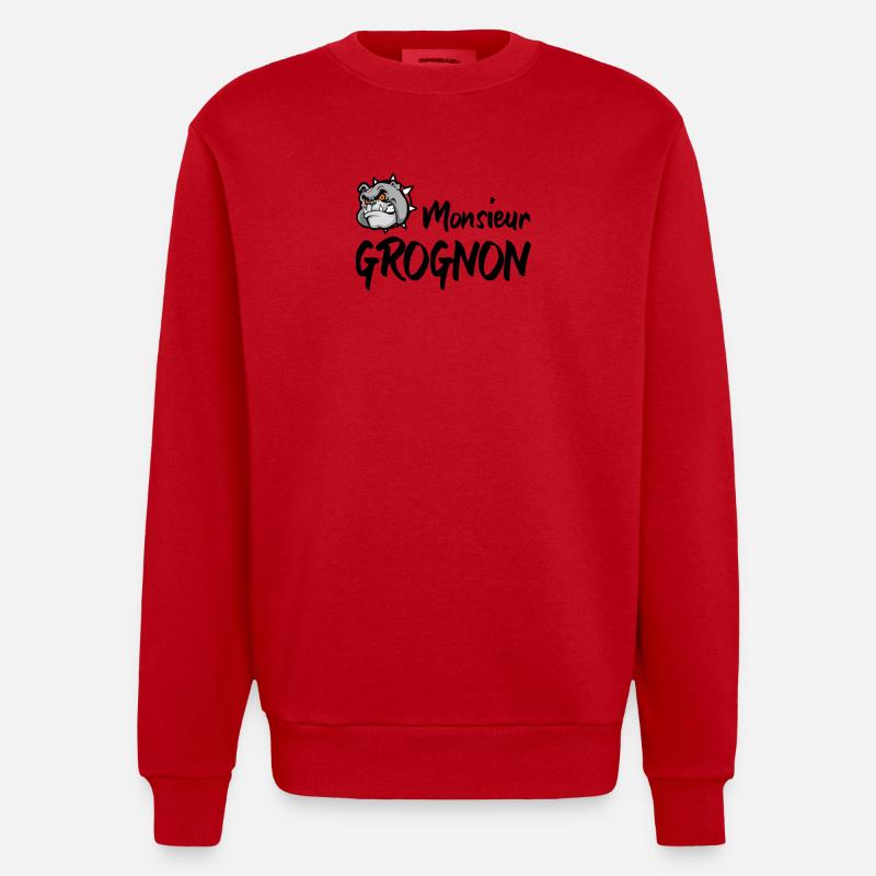 Herr GROGNON - Heavyweight Oversized Organic Crew Neck Made in EU - Rot