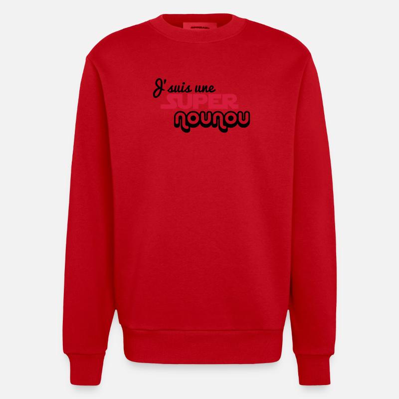 Ich bin ein Super Nanny - Heavyweight Oversized Organic Crew Neck Made in EU - Rot