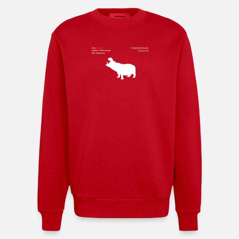 Nilpferd - Heavyweight Oversized Organic Crew Neck Made in EU - Rot