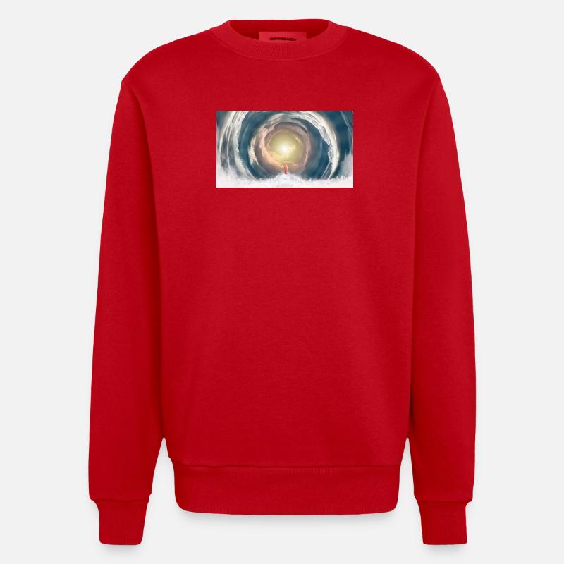 Faisceau de lumière céleste - Sweat bio épais oversize fabriqué en UE - rouge