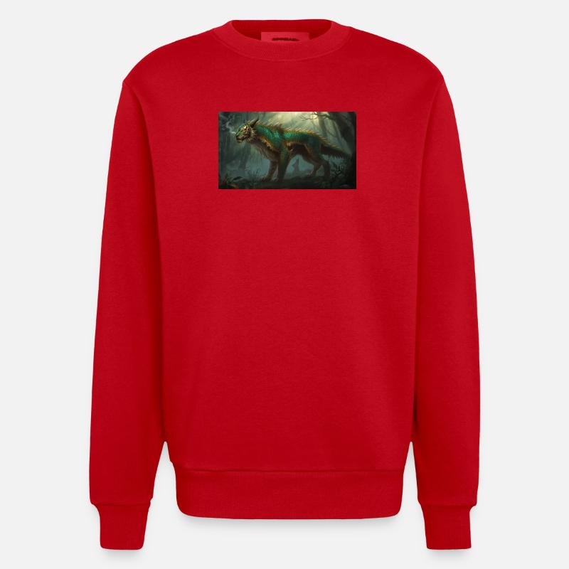Drachentiger 2 - Heavyweight Oversized Organic Crew Neck Made in EU - Rot