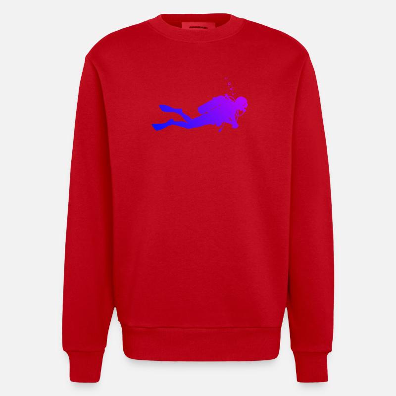 Conception de plongée à puissance - Sweat bio épais oversize fabriqué en UE - rouge