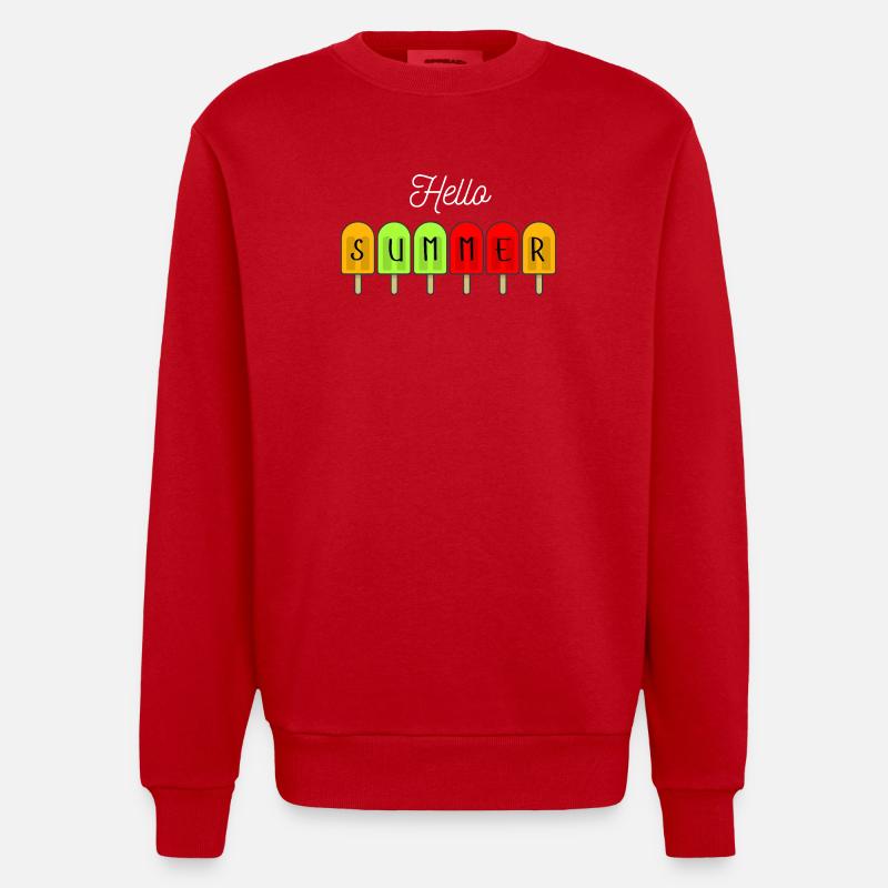 Hello Summer Popsicles - Sweat bio épais oversize fabriqué en UE - rouge