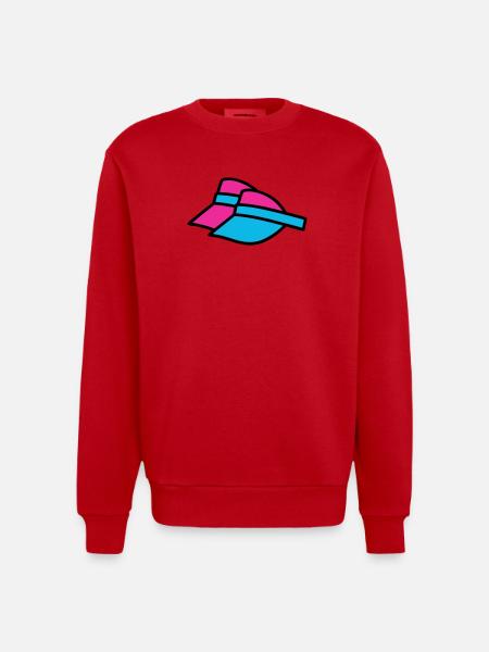 90er Sonnenblenden Retro Visor - Heavyweight Oversized Organic Crew Neck Made in EU - Rot