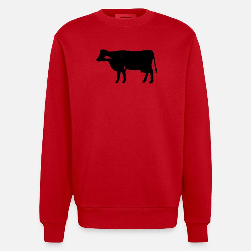Kuh - Heavyweight Oversized Organic Crew Neck Made in EU - Rot