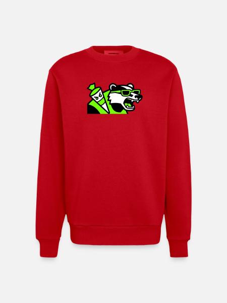Badger Schoolbag Mascot - Heavyweight Oversized Organic Crew Neck Made in EU - red