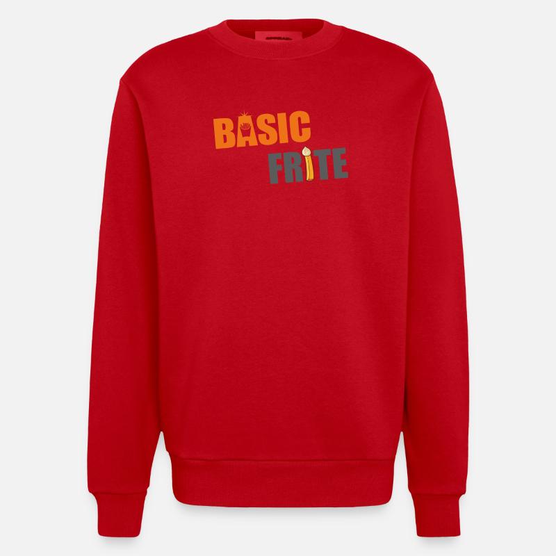Basic frite 2 - Sweat bio épais oversize fabriqué en UE - rouge