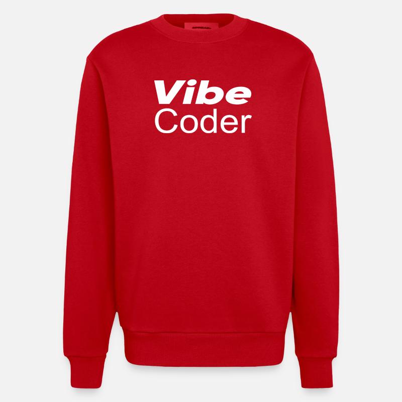 Techno-utopie : Vibe Coder - Sweat bio épais oversize fabriqué en UE - rouge