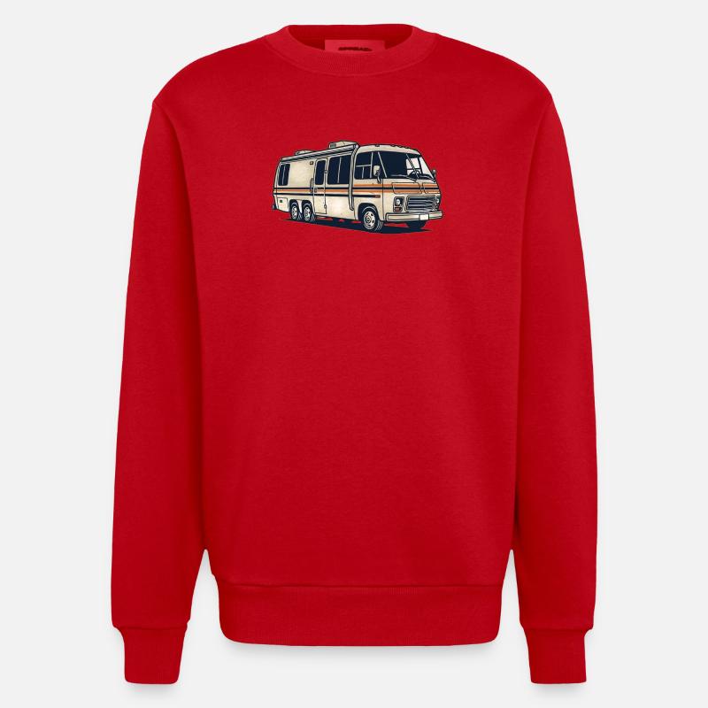 Ma maison a des roues - Sweat bio épais oversize fabriqué en UE - rouge