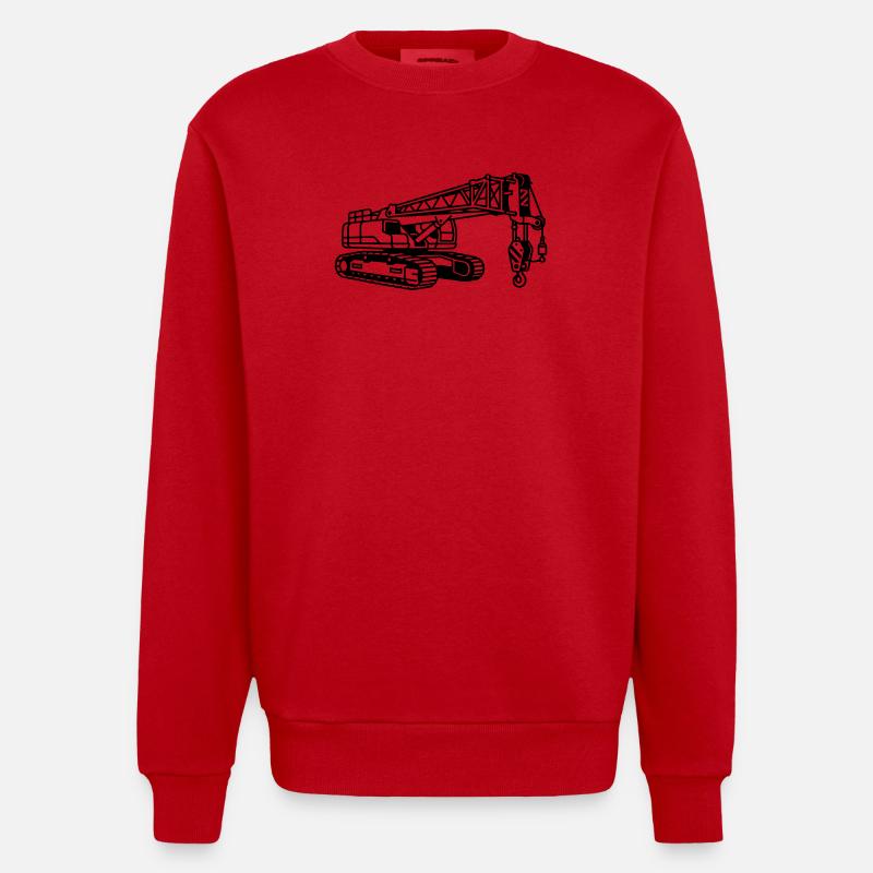 Crane Machine - Heavyweight Oversized Organic Crew Neck Made in EU - red