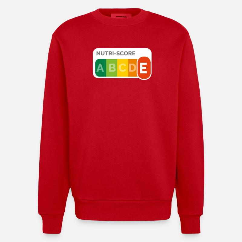 Nutri score E - Sweat bio épais oversize fabriqué en UE - rouge