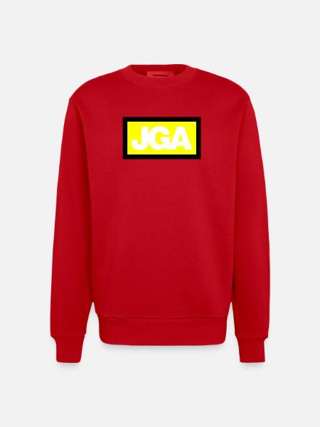 JGA SIMPLE - Emblem 3C - Heavyweight Oversized Organic Crew Neck Made in EU - red