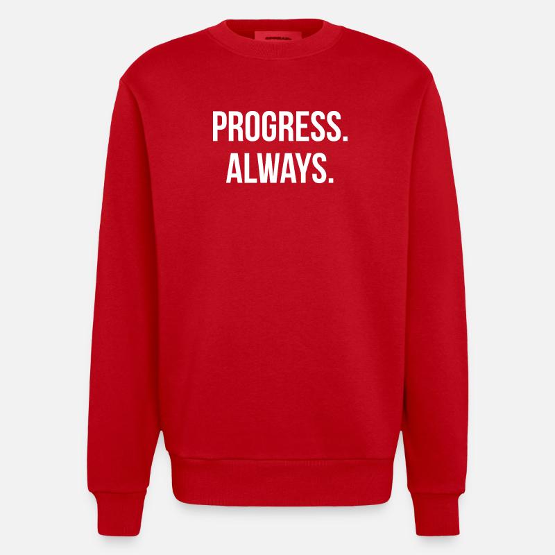 PROGRÈS. TOUJOURS. | Greyline Officiel - Sweat bio épais oversize fabriqué en UE - rouge