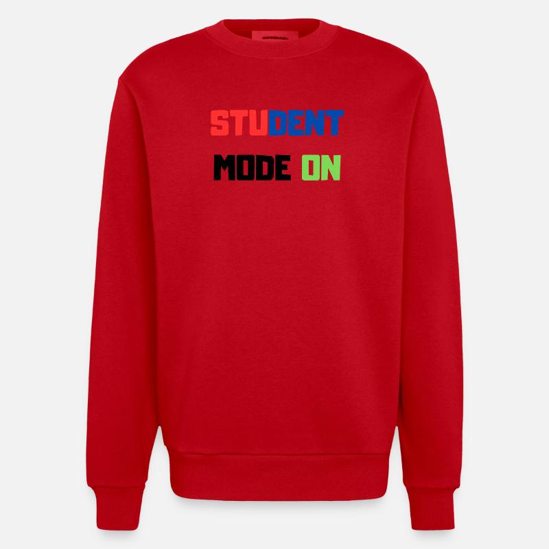 Étudiant drôle – Mode Étudiant ACTIVÉ - Sweat bio épais oversize fabriqué en UE - rouge