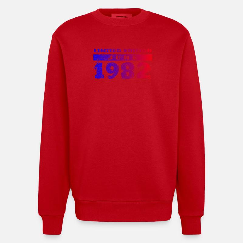 44e anniversaire Édition Limitée 06/1982 - Sweat bio épais oversize fabriqué en UE - rouge
