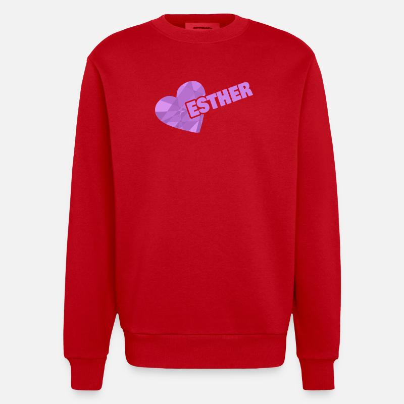 Esther as Kroenchen - Heavyweight Oversized Organic Crew Neck Made in EU - red