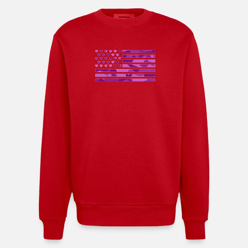 lovearmy - Heavyweight Oversized Organic Crew Neck Made in EU - red