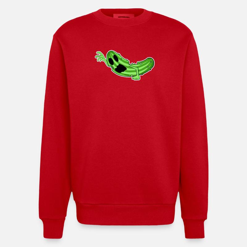 Horreur de concombre zombie - Sweat bio épais oversize fabriqué en UE - rouge