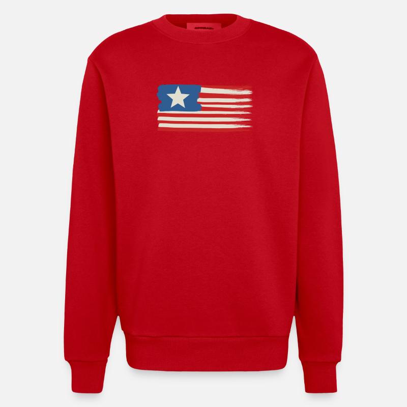 Une étoile Drapeau des États-Unis - Sweat bio épais oversize fabriqué en UE - rouge