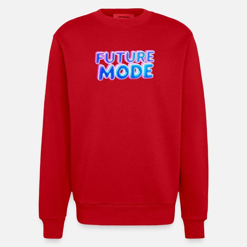Future Mode Neon Licht - Heavyweight Oversized Organic Crew Neck Made in EU - Rot