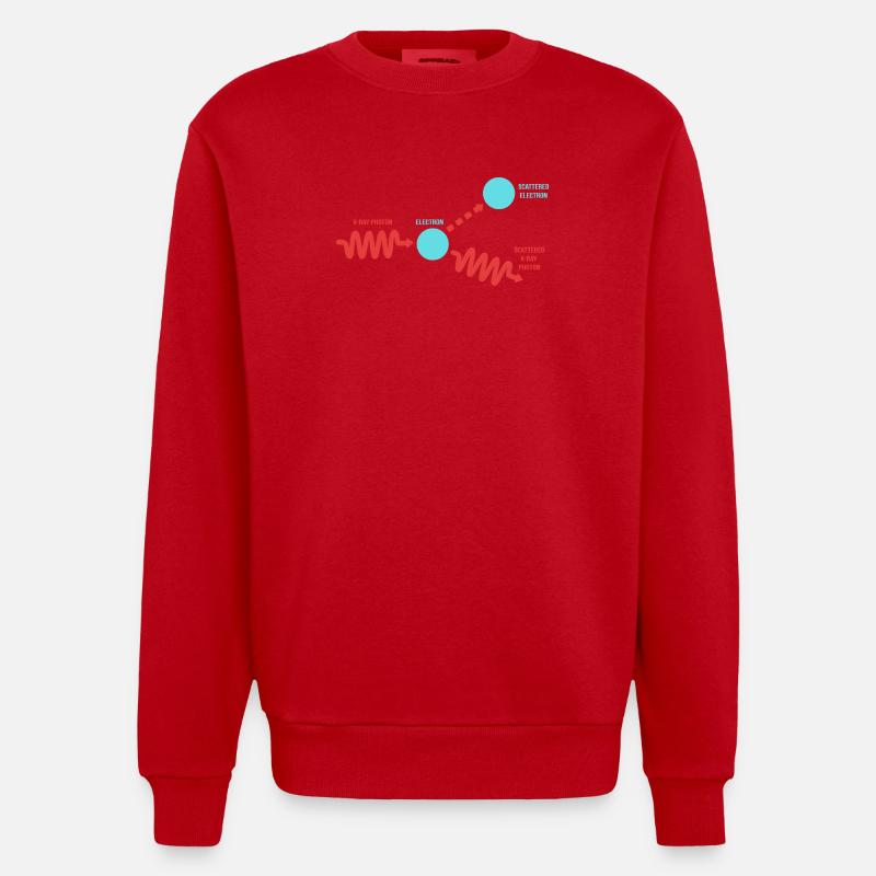 Quantum Physics Quantum Mechanics Quantum Leap - Heavyweight Oversized Organic Crew Neck Made in EU - red
