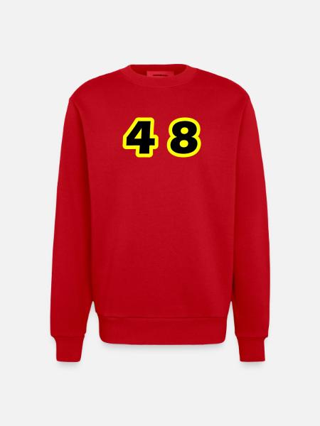 48 Symbole numérique - Sweat bio épais oversize fabriqué en UE - rouge