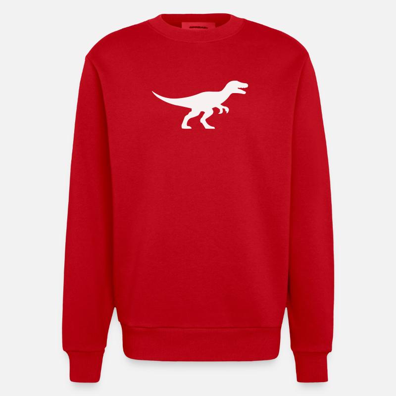 Raptor T Rex Silhouette - Sweat bio épais oversize fabriqué en UE - rouge