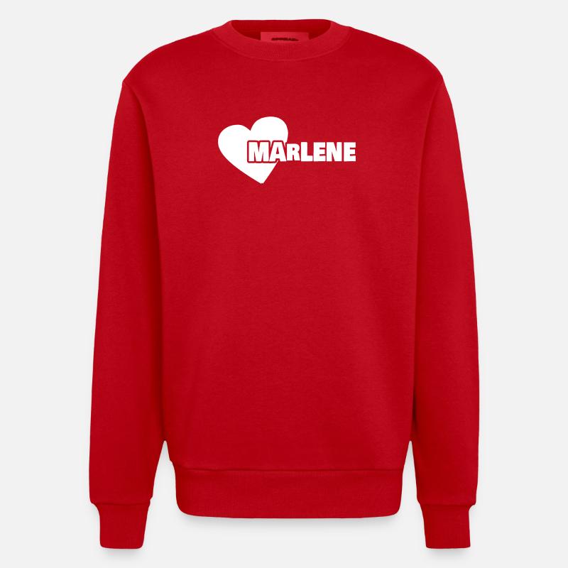 Vorname Marlene - Heavyweight Oversized Organic Crew Neck Made in EU - Rot